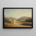 Florence painting looking east along the Arno - French School — framed artwork on a wall