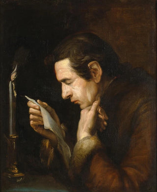 French School - Portrait of A Man By Candlelight.webp