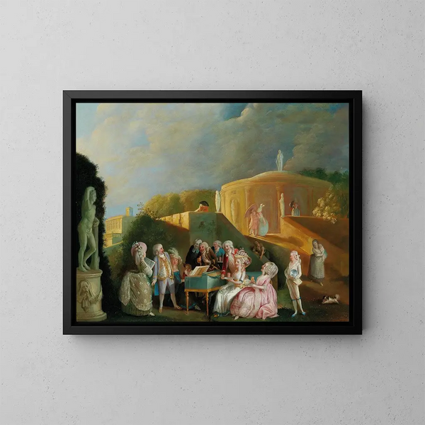 Het Concert - Franse School — ingelijst kunstwerk aan de muur