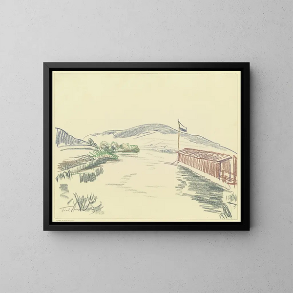 Hoofdlandschap - Fried Stern — ingelijst kunstwerk aan de muur