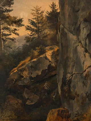 Friedrich August Matthias Gauermann - Landschaft mit Felswand Drre Wand.webp