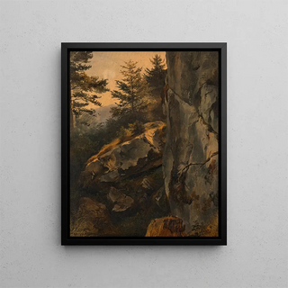 Friedrich August Matthias Gauermann - Landschaft mit Felswand Drre Wand.webp