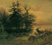 van een Schilderij met herten die rusten aan de rand van een bergmeer - Friedrich August Matthias Gauermann — weergave van het kunstwerk