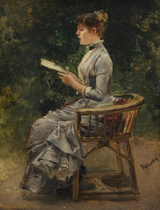 Friedrich August von Kaulbach - Dame bei der Lektre im Garten.webp
