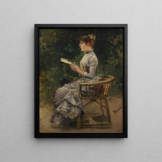 Friedrich August von Kaulbach - Dame bei der Lektre im Garten.webp