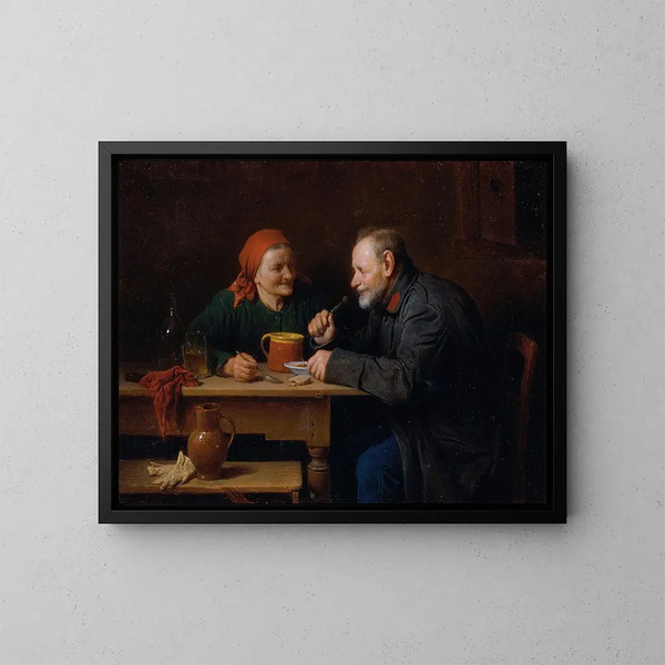 De lunch - Friedrich Friedländer — ingelijst kunstwerk aan de muur