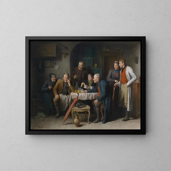 De huwelijksaanzoek - Friedrich Friedländer — ingelijst kunstwerk aan de muur