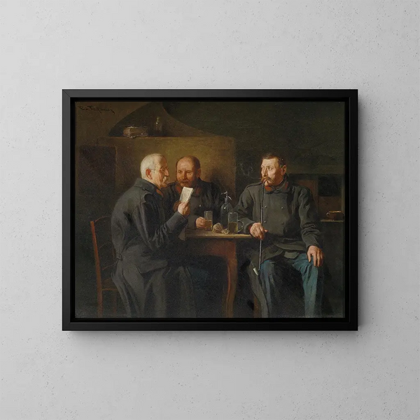 Vétérans en conversation - Friedrich Friedländer — ingelijst kunstwerk aan de muur