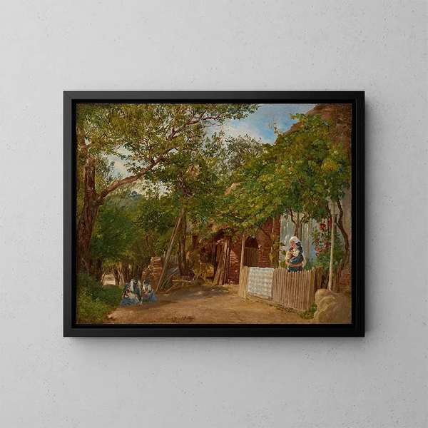 Motief van Oberschtzen - Friedrich Loos — ingelijst kunstwerk aan de muur