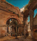 Uitzicht op Rome vanaf de Portiek van Octavius met de oude vismarkt - Friedrich Loos — weergave van het kunstwerk