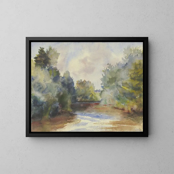 Plat Landschap - Friedrich Mook — ingelijst kunstwerk aan de muur