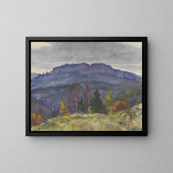 Berglandschap - Friedrich Mook — ingelijst kunstwerk aan de muur