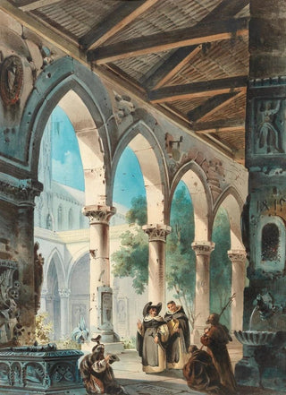 Friedrich Perlberg - Mnche im Kreuzgang.webp