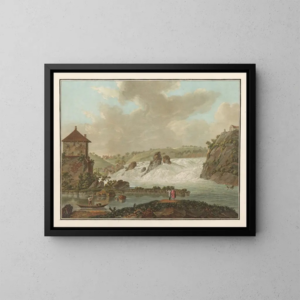 Watervallen van de Rijn - Friedrich Rosenberg — ingelijst kunstwerk aan de muur