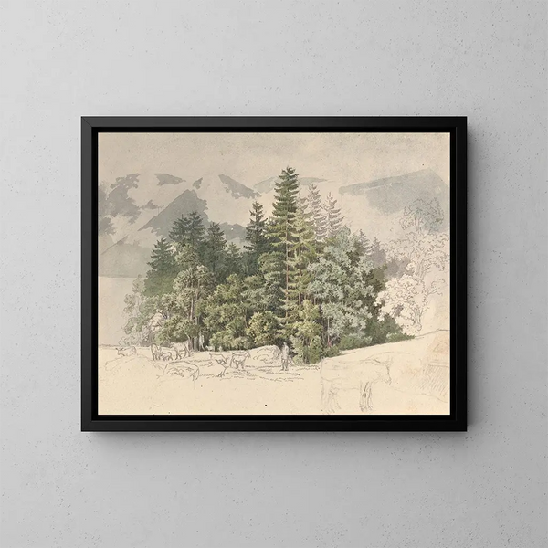 Berglandschap - Friedrich Salathé — ingelijst kunstwerk aan de muur
