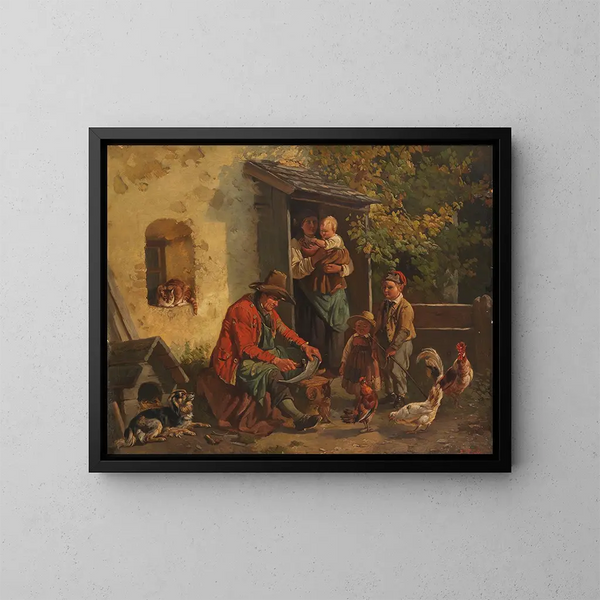 Landbouwer in Nood - Friedrich Voltz — ingelijst kunstwerk aan de muur
