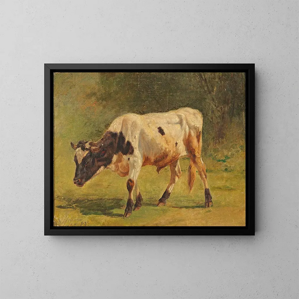 Stier - Friedrich Voltz — ingelijst kunstwerk aan de muur