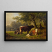 Landschap met weide en jonge herder - Friedrich Voltz — ingelijst kunstwerk aan de muur
