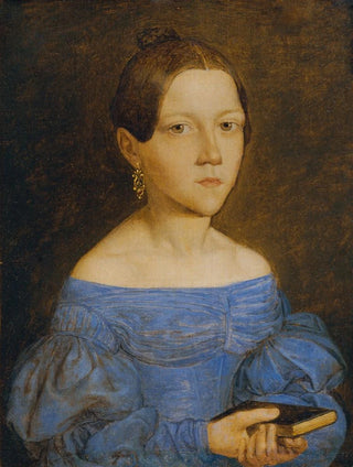 Friedrich Wasmann - Brustbild eines jungen Mdchens in blauem Kleid.webp