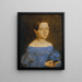 Buste van een jonge vrouw in een blauwe jurk - Friedrich Wasmann — ingelijst kunstwerk aan de muur