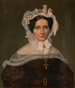 Friedrich Wilhelm Maul - Portrait of a lady with mobcap.webp