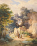 op de trappen van de pelgrimskerk Sainte-Madeleine aan de Biber nabij Brannenburg - Friedrich Würthle — weergave van het kunstwerk