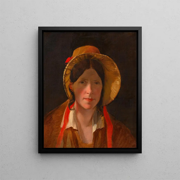 Friedrich von Amerling - Antonie Amerling mit Florentinerhut 1 Gattin des Knstlers.webp