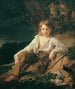 Een vissende jongen - Friedrich von Amerling — weergave van het kunstwerk