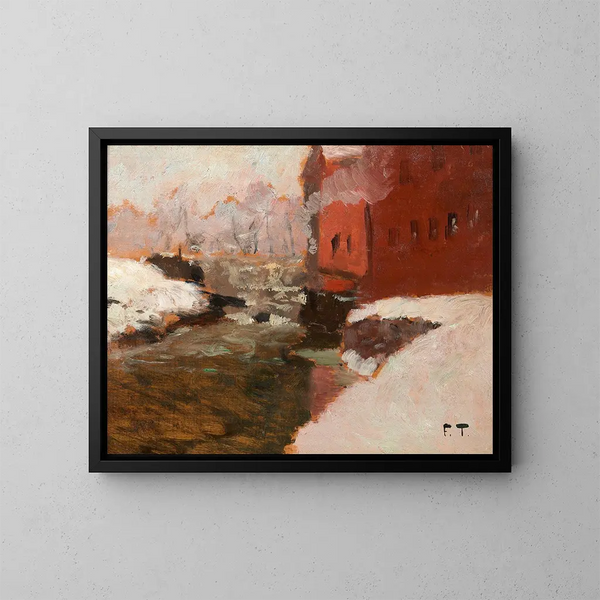 La fabrique rouge - Frits Thaulow — ingelijst kunstwerk aan de muur