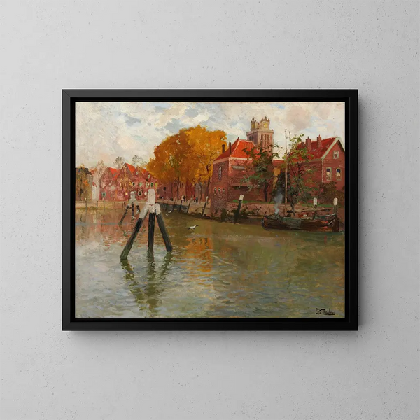 Dordrecht - Frits Thaulow — ingelijst kunstwerk aan de muur