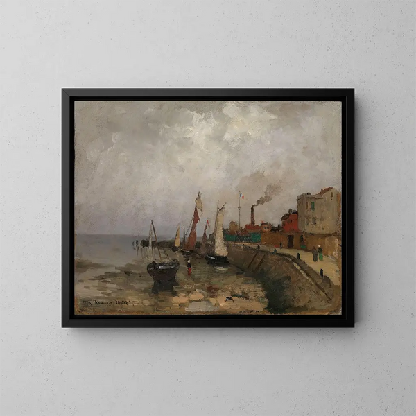 Port Frankrijk Le Havre - Frits Thaulow — ingelijst kunstwerk aan de muur