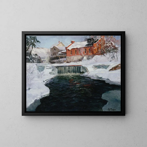 La nouvelle fabrique de Lillehammer - Frits Thaulow — ingelijst kunstwerk aan de muur
