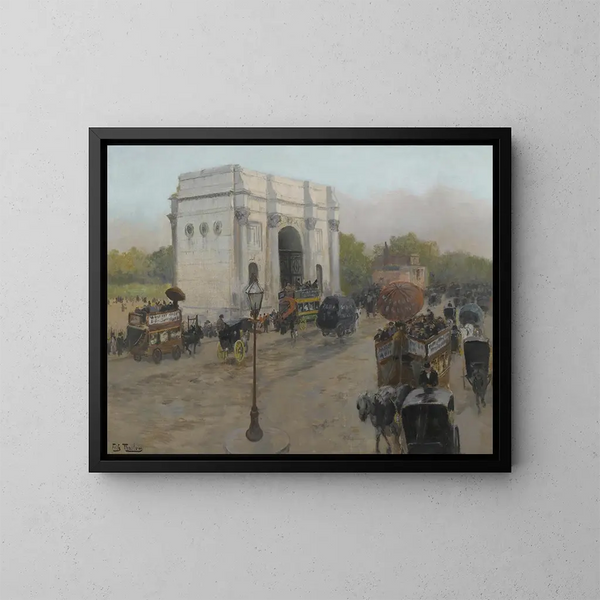 van het Arc de Triomphe van Marble Arch, Londen - Frits Thaulow — ingelijst kunstwerk aan de muur