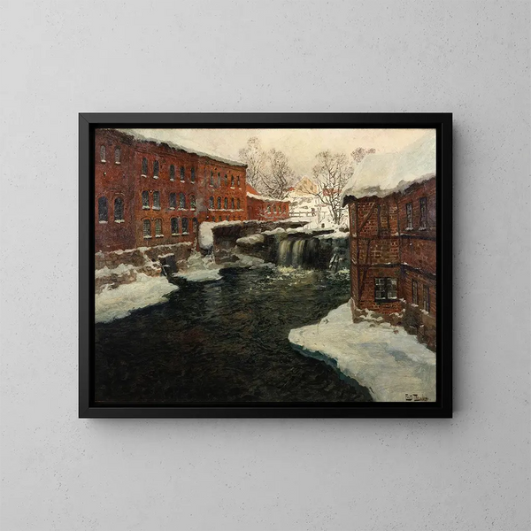Molenscène - Frits Thaulow — ingelijst kunstwerk aan de muur