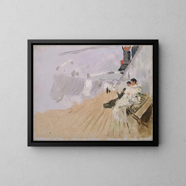 Moines sur le pont - Frits Thaulow — ingelijst kunstwerk aan de muur