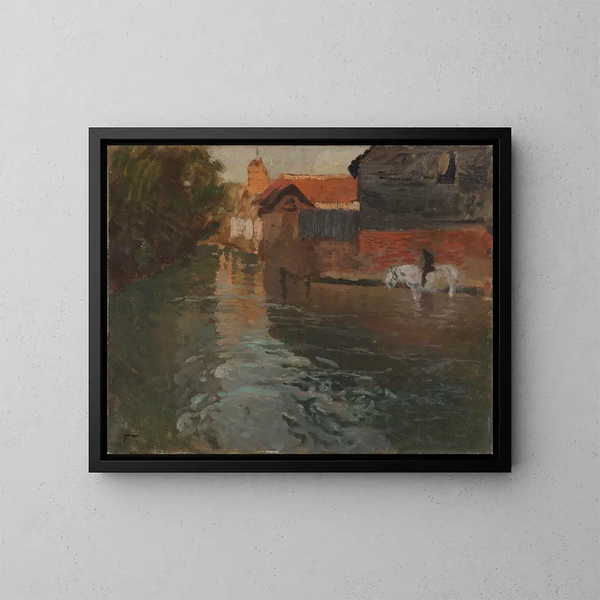 Rivière in Noord-Frankrijk - Frits Thaulow — ingelijst kunstwerk aan de muur