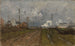 De trein arriveert - Frits Thaulow — weergave van het kunstwerk