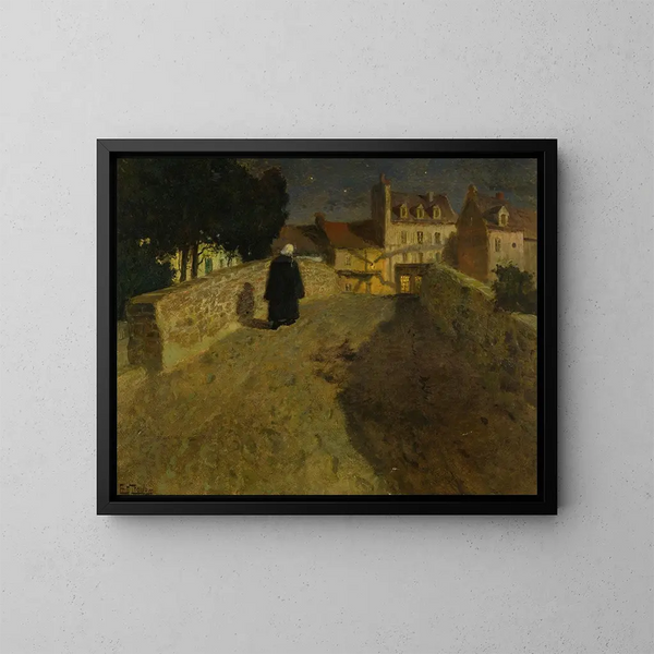 van Vers le Pont Lovignon, Pont Fleuri à Quimperlé - Frits Thaulow — ingelijst kunstwerk aan de muur