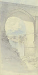 Vue à travers l'arche d'un pont à Tolède - Fritz Bamberger — weergave van het kunstwerk