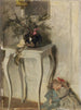 Kleine witte tafel schilderij - Fritz Burger — weergave van het kunstwerk