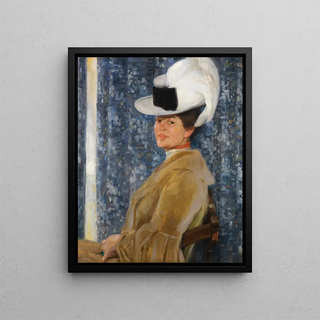 Fritz Erler - Portrt der Anna Erler mit Federhut.webp
