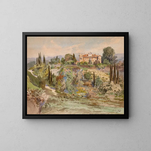 Vue du château de Cronberg au palais Coronini à Goritz - Fritz Lach — ingelijst kunstwerk aan de muur