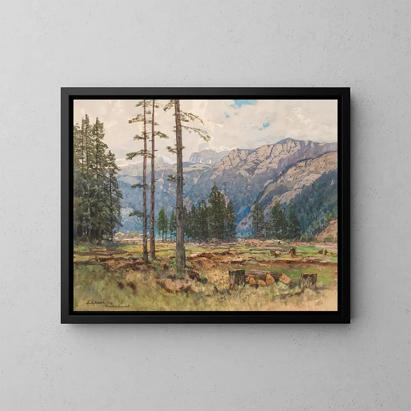 Uitzicht op de Hochschwab-berg - Fritz Lach — ingelijst kunstwerk aan de muur