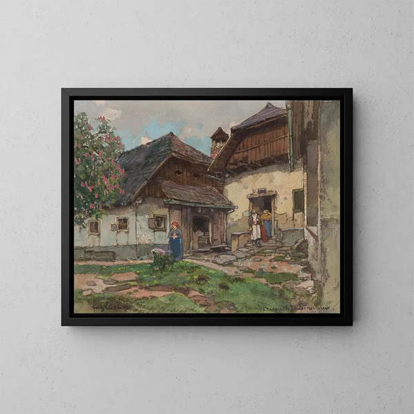 De huis van de koster in Friesach - Fritz Lach — ingelijst kunstwerk aan de muur