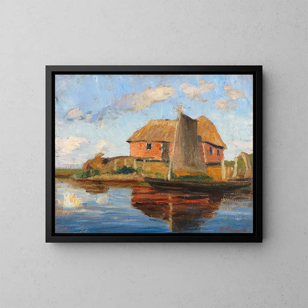 Hamehtte avec Torfkahn - Fritz Overbeck — ingelijst kunstwerk aan de muur