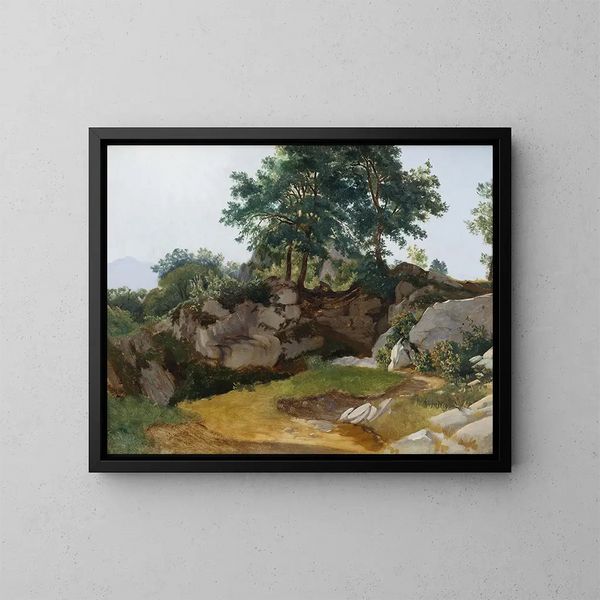 Landschap van Italiaanse bergen - Fritz Petzholdt — ingelijst kunstwerk aan de muur
