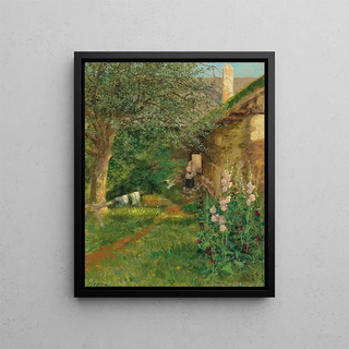 Fritz Pontini - Scene of a Farmhouse Garden.webp