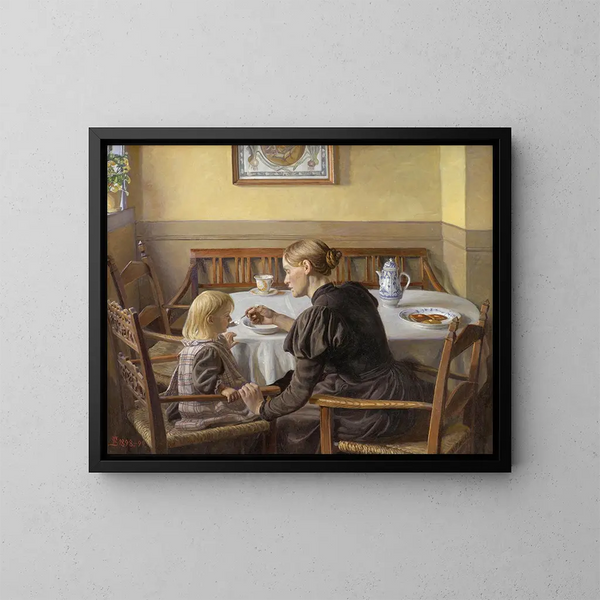 Moeder en kind - Fritz Syberg — ingelijst kunstwerk aan de muur