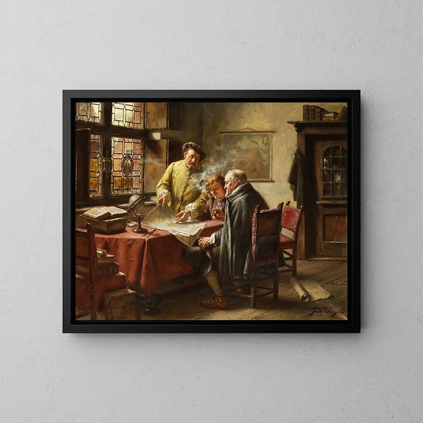 Marchands hollandais - Fritz Wagner — ingelijst kunstwerk aan de muur
