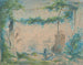 Landschap Italië met koppel aan de rivierkant - Fritz Wolff — weergave van het kunstwerk